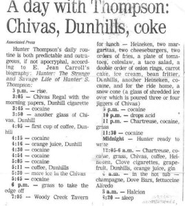 Hunter S. Thompson drinking