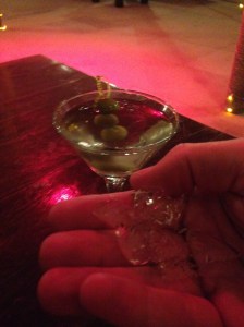 Why you stir, NOT shake, note the removed ice flakes... oh well.