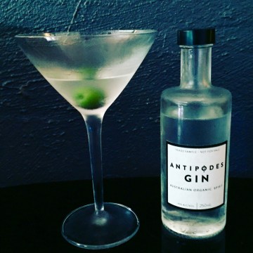 Dry martini featuring Antipodes gin